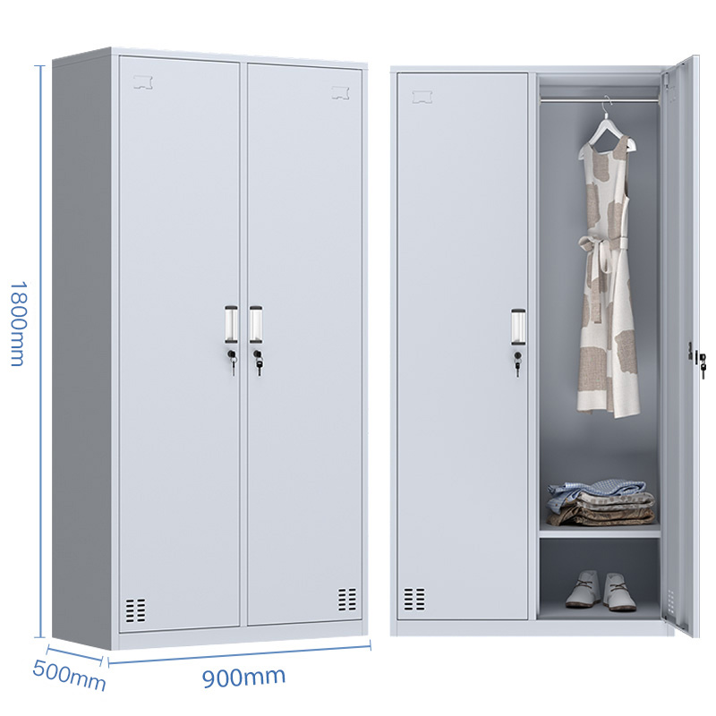 洛港 二门更衣柜员工宿舍钢制换衣柜车间铁皮柜储物柜子工衣柜 - 封面