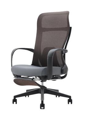 洛港 黑色高大躺椅办公午休两用办公椅/张