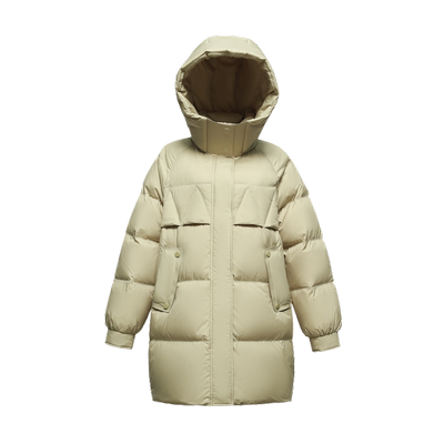 中长款羽绒服雪中飞可脱卸帽