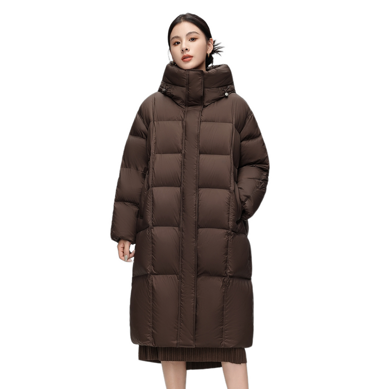 长款羽绒服雪中飞连帽