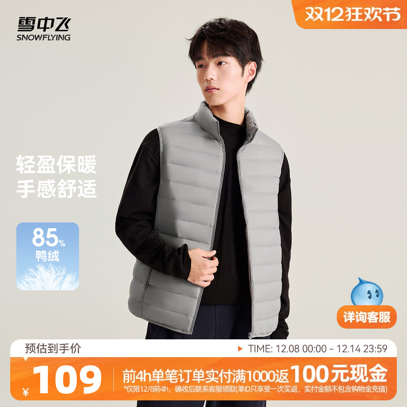 男式羽绒立领马甲雪中飞