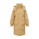 雪中飞2025冬新款女士中长款可脱卸帽羽绒服简约百搭气质高充绒