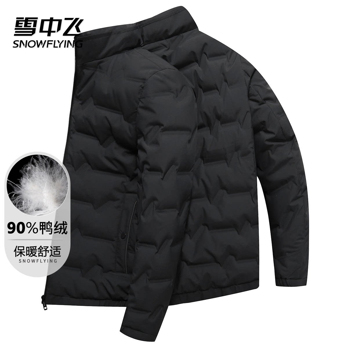 商务休闲短款羽绒服雪中飞立领