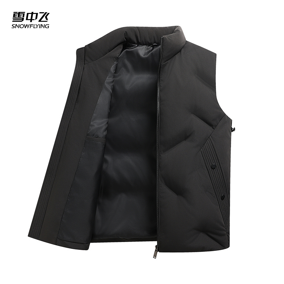 雪中飞羽绒马甲背心立领
