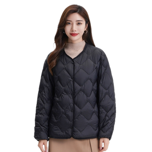 雪中飞2026秋冬新款羽绒服女式小V领菱格设计感鸭绒保暖轻薄舒适