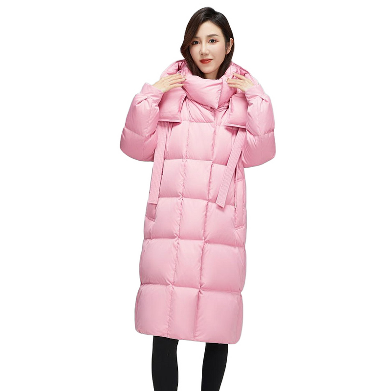 长款羽绒服雪中飞时尚可拆卸帽