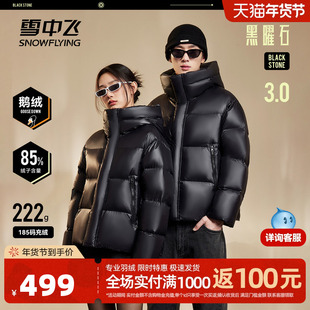 【黑曜石鹅绒服】雪中飞25年秋冬新款男女情侣短款羽绒服加厚重磅