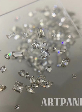 ARTPANDA美甲mini小号尖底锆石异形钻超闪迷你白色微锆指甲装饰品