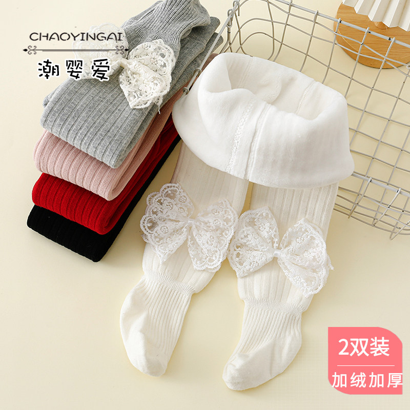 儿童秋冬连裤袜加绒加厚宝宝红色打底裤女童新年周岁蕾丝蝴蝶可爱,童装/婴儿装/亲子装,儿童袜子(0-16岁),淘宝优惠券,粉丝福利购,淘宝优惠卷