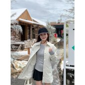 lulu同款 冬季 Lightweight防水休闲显瘦阔版 luqi 外套女中长款 棉衣