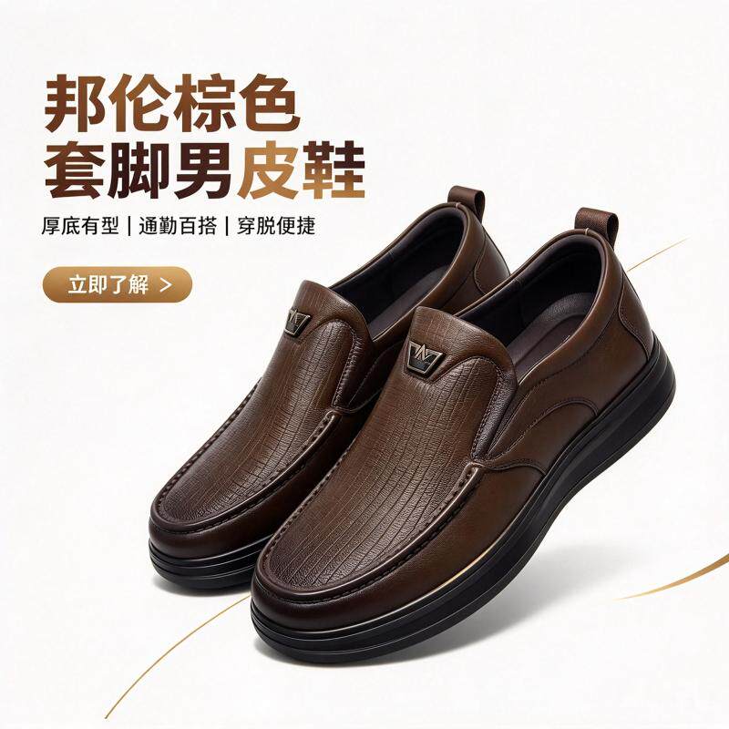 中年一脚蹬软底轻便防滑通勤男鞋