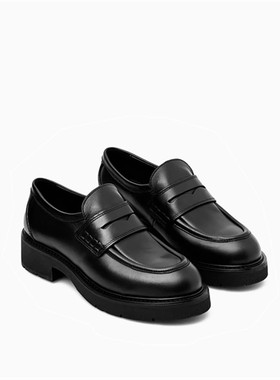 CO真皮女鞋 2025年秋季新款乐福鞋时尚厚底黑色小皮鞋玛丽珍女鞋