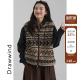 画风drawwind费尔岛复古提花马甲女2025春季 仿羊羔绒立领背心 新款