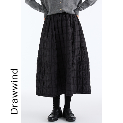 画风drawwind松紧腰夹棉半身裙女