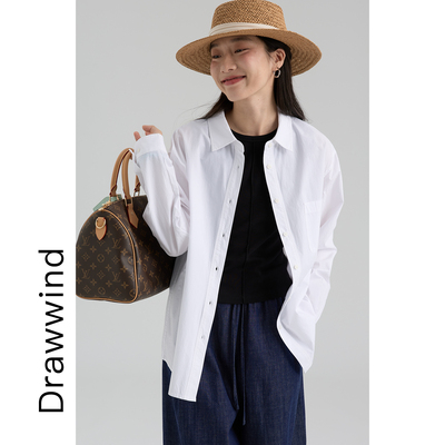 画风drawwind宽松纯色口袋衬衣