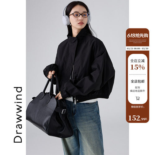 画风美式夹克外套女短外套