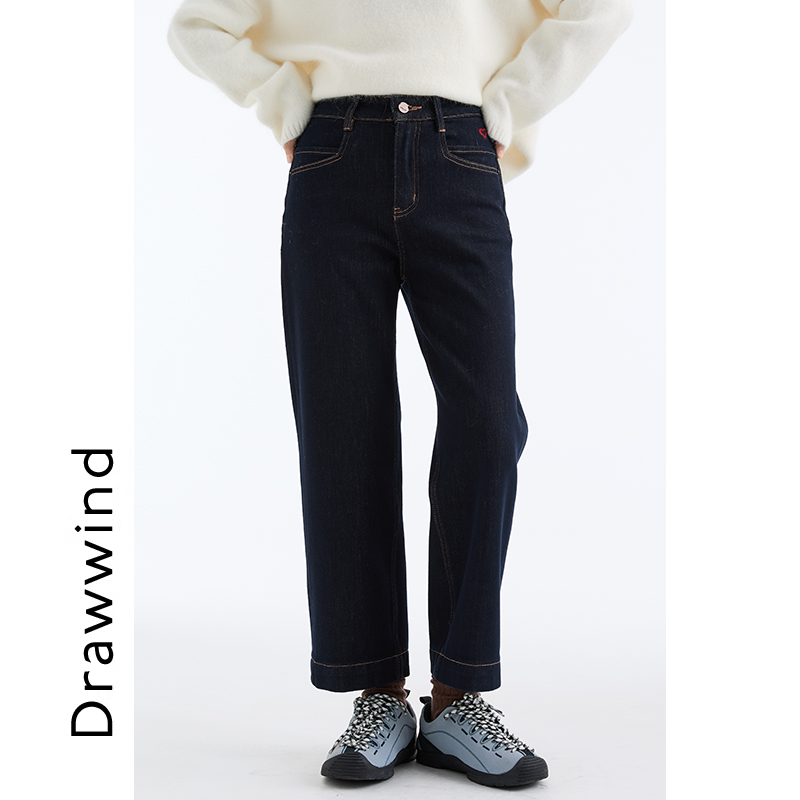 画风drawwind高腰显瘦加绒牛仔裤