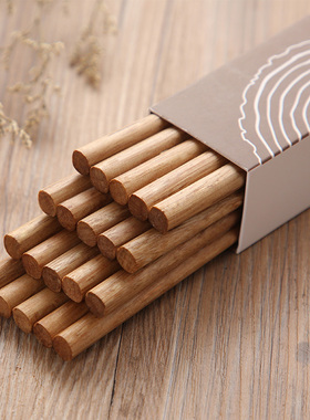 筷子家用实木无漆无蜡高档天然竹筷防滑防霉2026家庭新款原木木筷
