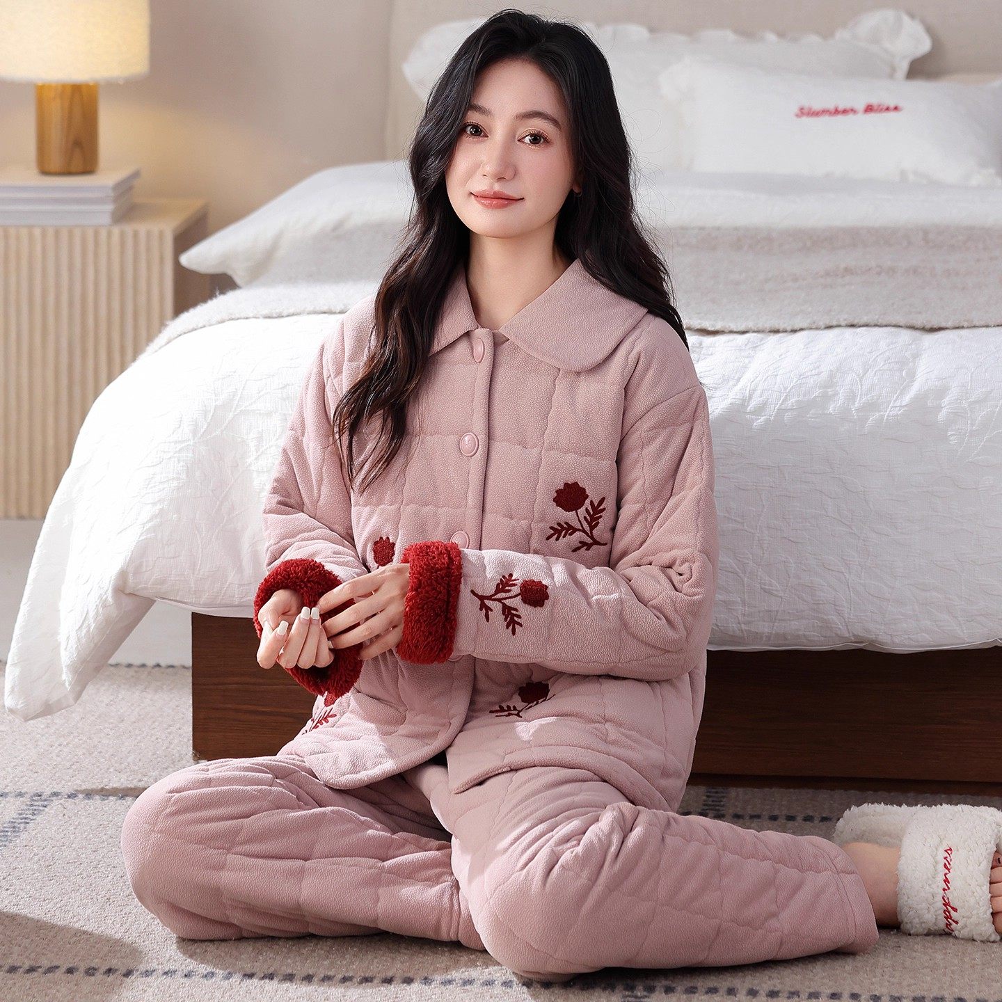 2025新款睡衣女冬季珊瑚绒三层加厚加绒夹棉冬天冬款法兰绒家居服,女士内衣/男士内衣/家居服,睡衣/家居服套装,淘宝优惠券,粉丝福利购,淘宝优惠卷