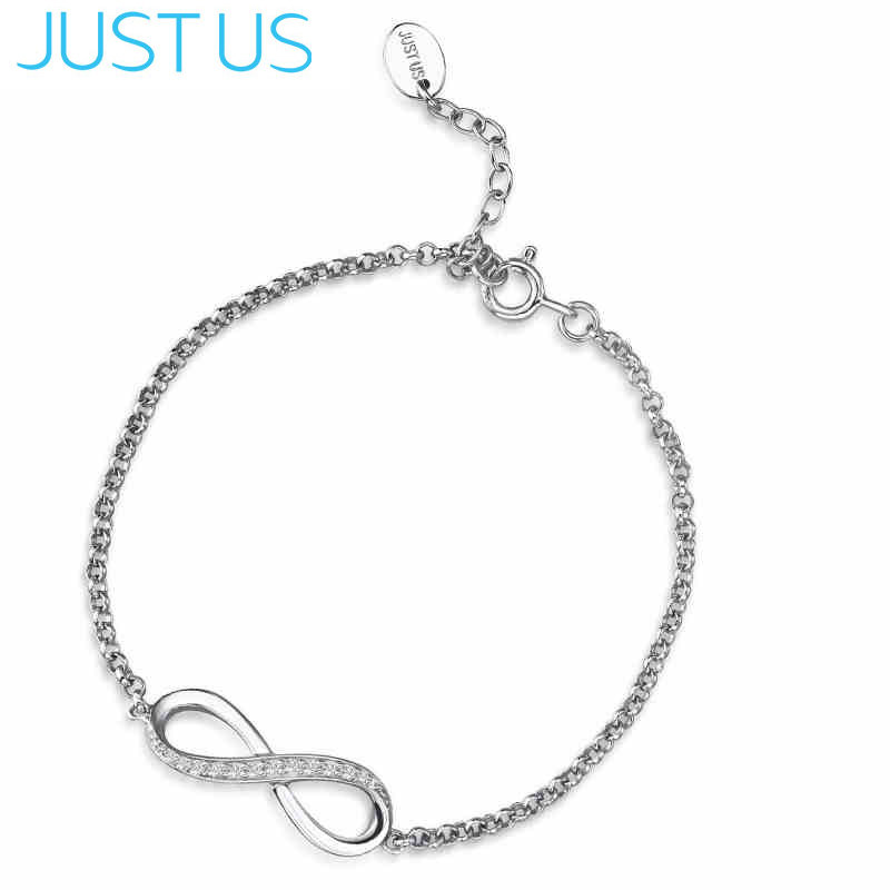 JUSTUS 爱无限情侣手链女学生纯银韩版简约个性森系闺蜜生日礼物