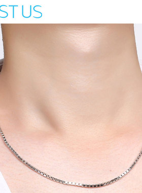 justus银链子锁骨链925男礼物