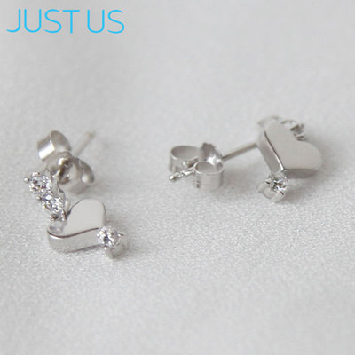 justus925银耳钉心形时尚小巧