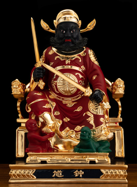 纯铜彩绘天师钟馗神像摆件