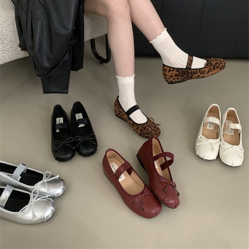 内增高豹纹玛丽珍单鞋女鞋子2026法式春秋季红色温柔芭蕾舞晚晚鞋,女鞋,浅口单鞋,淘宝优惠券,粉丝福利购,淘宝优惠卷