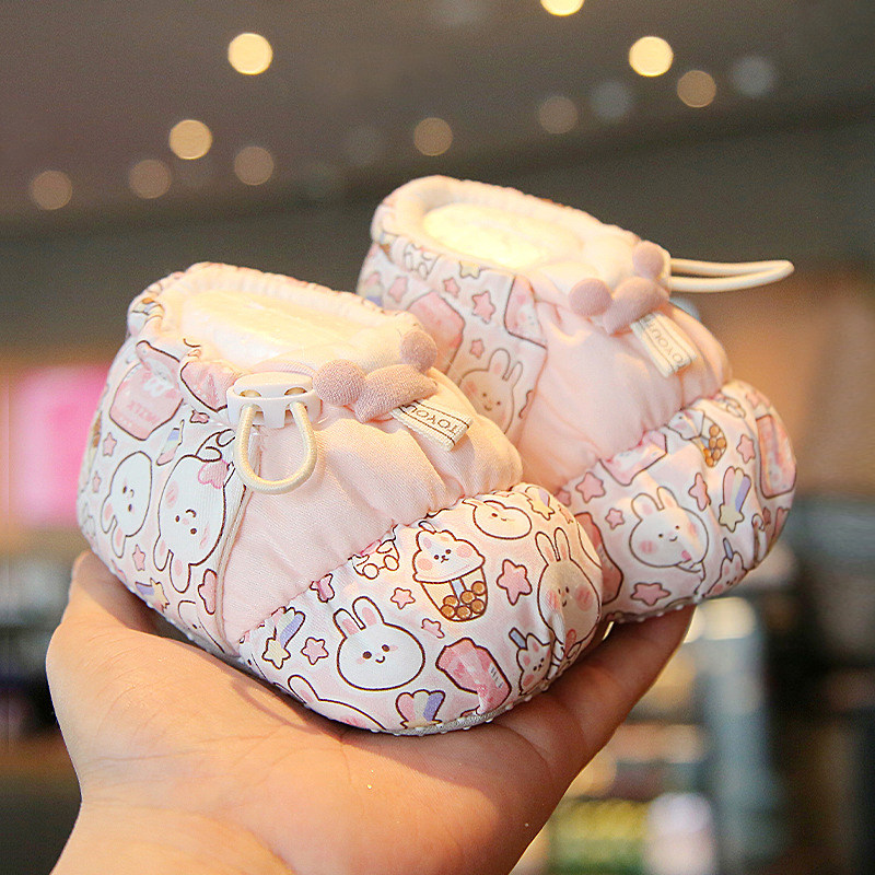 婴儿鞋子加绒宝宝学步防掉棉鞋