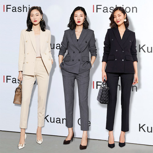 抗起球不掉色西装套装女职业正装