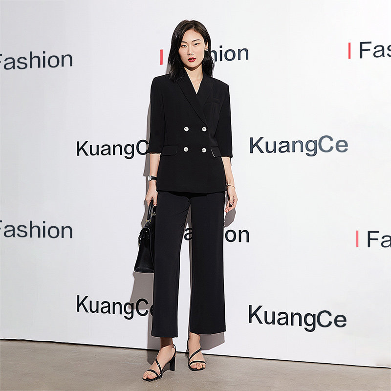 职业西装套装女秋新款2025新款短袖凉感西服职业装气质通勤女神范