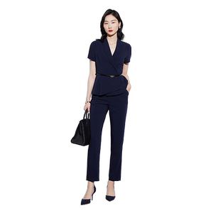 2025夏季新款短袖西装套装女薄款