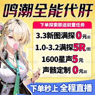 鸣潮代肝代打代练带肝3.4全图探索度任务星声声骸活动托管国际服