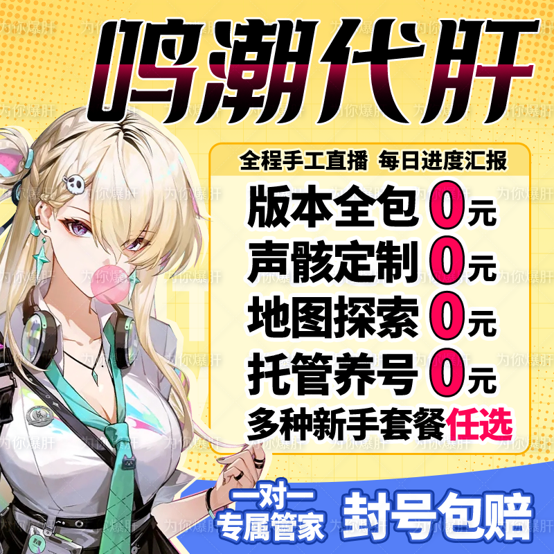 鸣潮代肝代打代练待带肝3.0地图全探索代跑主线声骸托管深塔任务