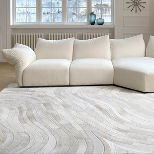 客厅地毯 秋冬法式 后现代简约卧室素色设计师极简高级感防水防污