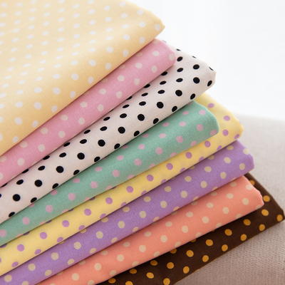 日本进口纯棉手工彩色波点布料