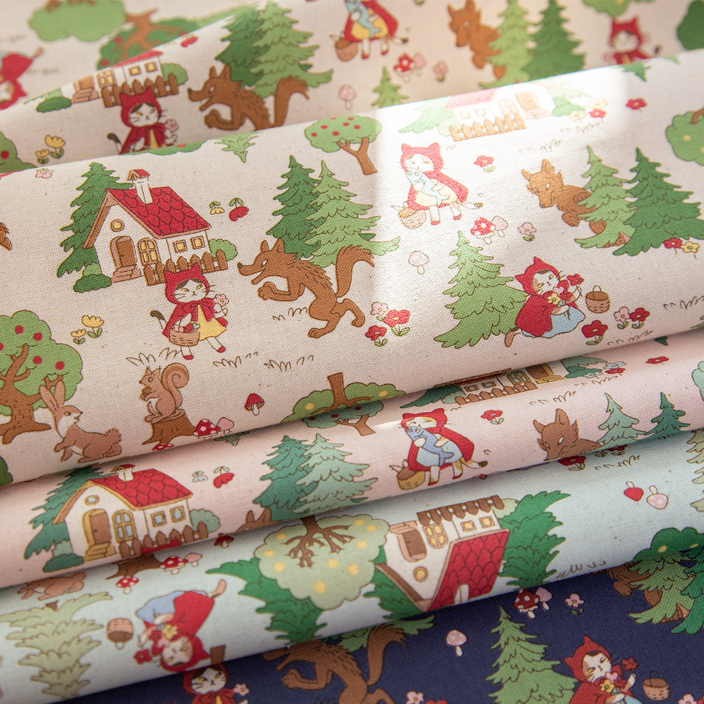 KOKKA进口纯棉印花高档可爱包包儿童服装家居卡通手工面料小红帽