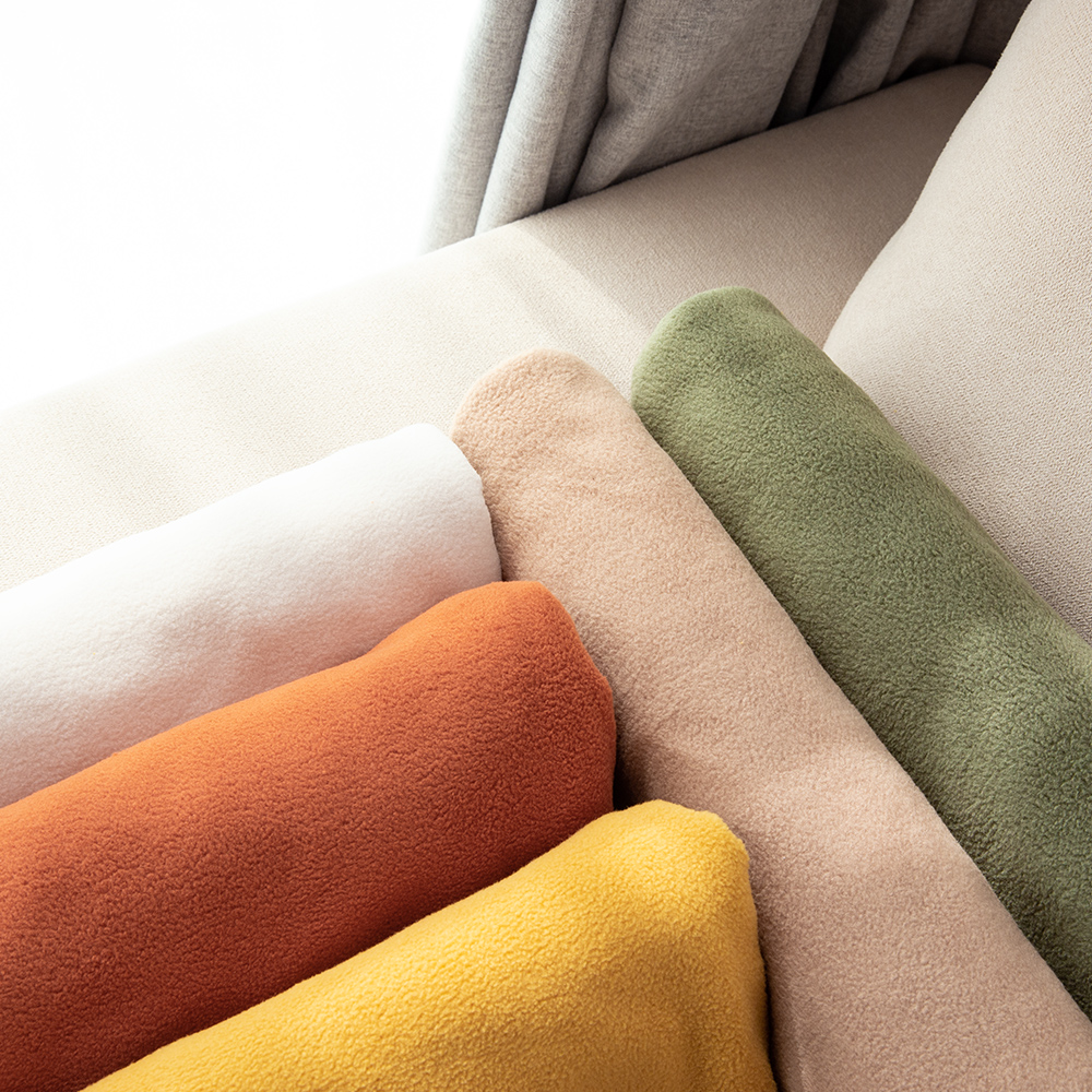 进口摇粒绒柔软面料保暖糖果色