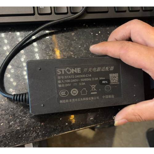 STONE开关电源适配器STA72-240300-C14打印机24V3A四针充电器线议