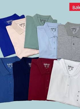 纯色休闲短袖polo衫班尼路夏季