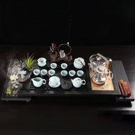 ấm tích pha trà Bộ trà đá Wujin, khay trà nguyên tử bánh xe tài lộc hộ gia đình sáng tạo, bộ trà bình nước hoàn chỉnh hoàn toàn tự động ấm tách trà sứ ấm gốm pha trà