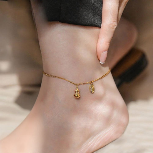 招财转运福葫芦吊坠脚链女中国风高级感流苏祈愿暴富脚链脚踝饰品