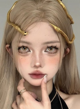 欧美辣妹缠绕蛇形锁骨链