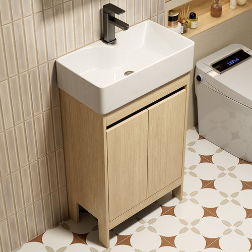 超窄小户型洗手盆柜组合加深太空铝浴室柜卫生间洗脸盆落地洗漱台