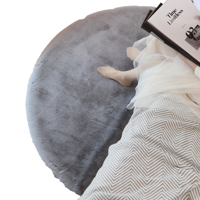 地毯半圆椭圆床边毯卧室仿兔毛