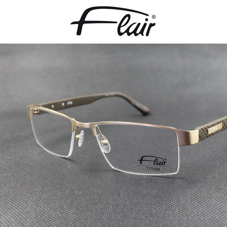 正品 德国feair芙莱尔眼镜架 纯钛超轻男女款半框近视眼镜框 407