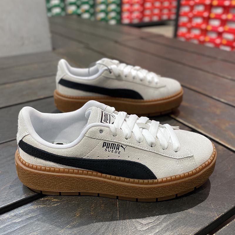 彪马/puma platform trace蕾哈娜松糕厚底系带女板鞋suede 365830