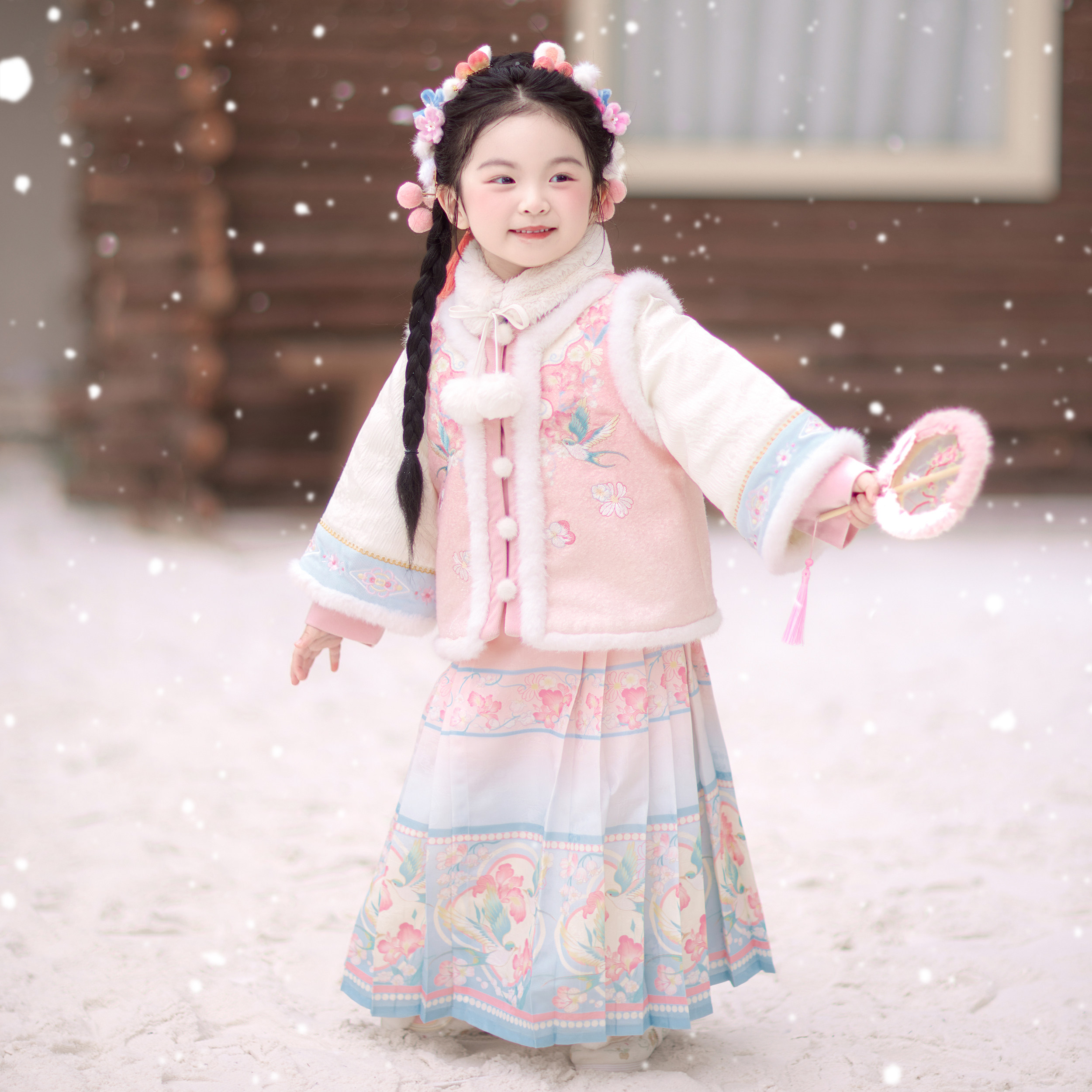 【羽灵】汉服女童冬季新款儿童唐装新中式日常款马面裙套装拜年服,童装/婴儿装/亲子装,汉服,淘宝优惠券,粉丝福利购,淘宝优惠卷