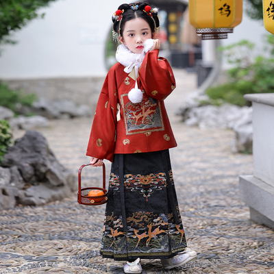 女童汉服琵琶袖儿童马面裙