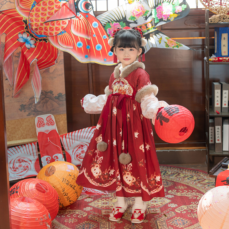 汉服女童秋冬新款儿童中国风超仙